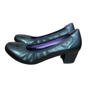 David Tate Simona Black Leather Heels size 8